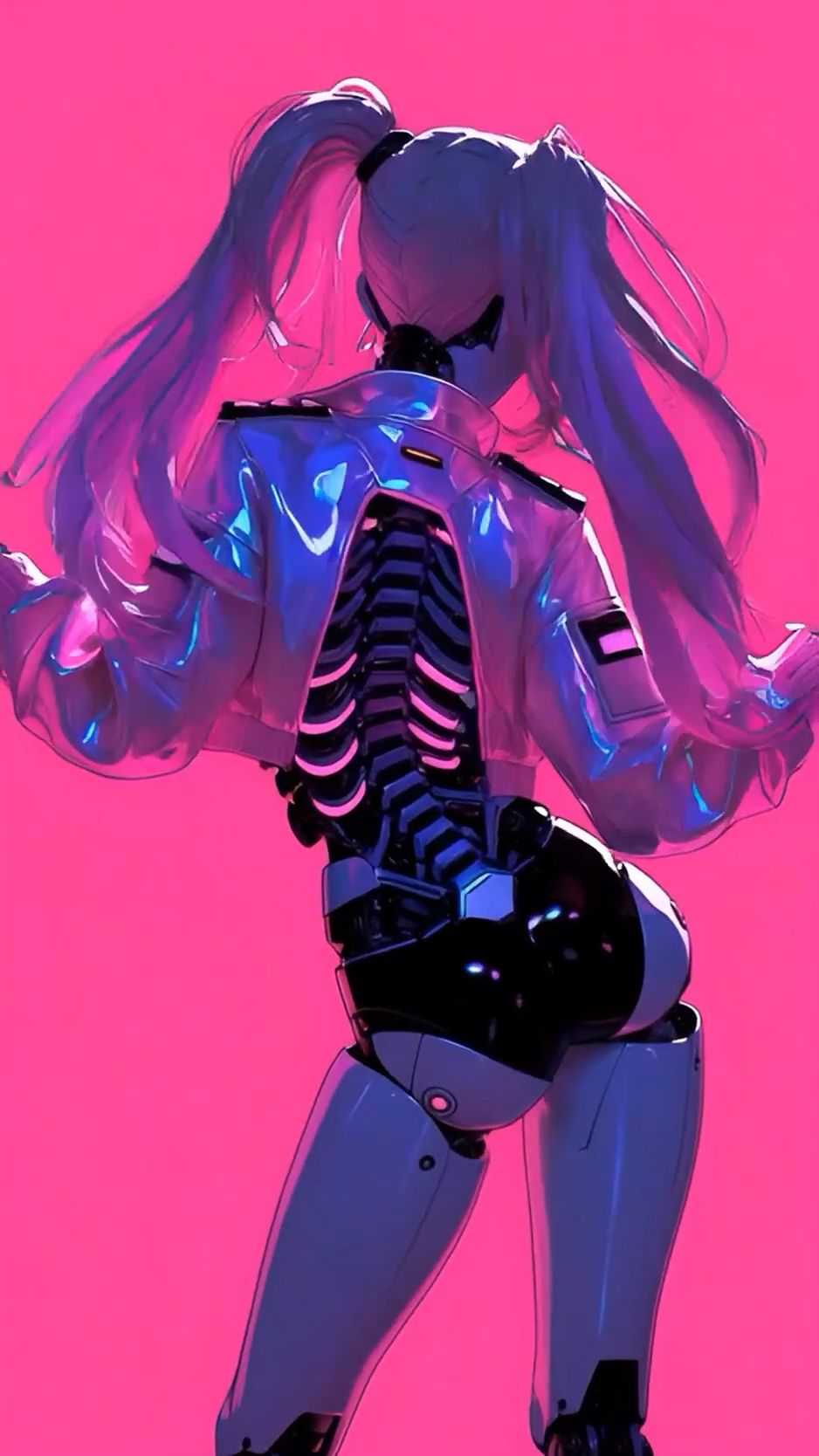 粉色双马尾机器人女孩