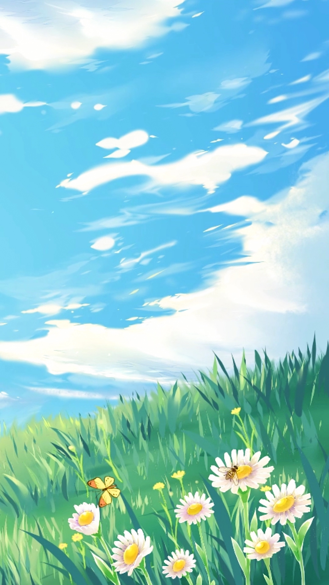 草原、白云、蓝天