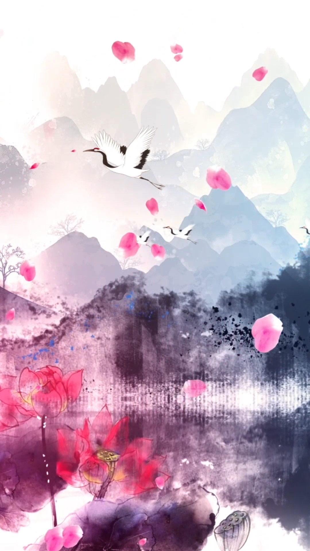 大气中国风水墨山水动画背景视频素材-livekong来悟空素材