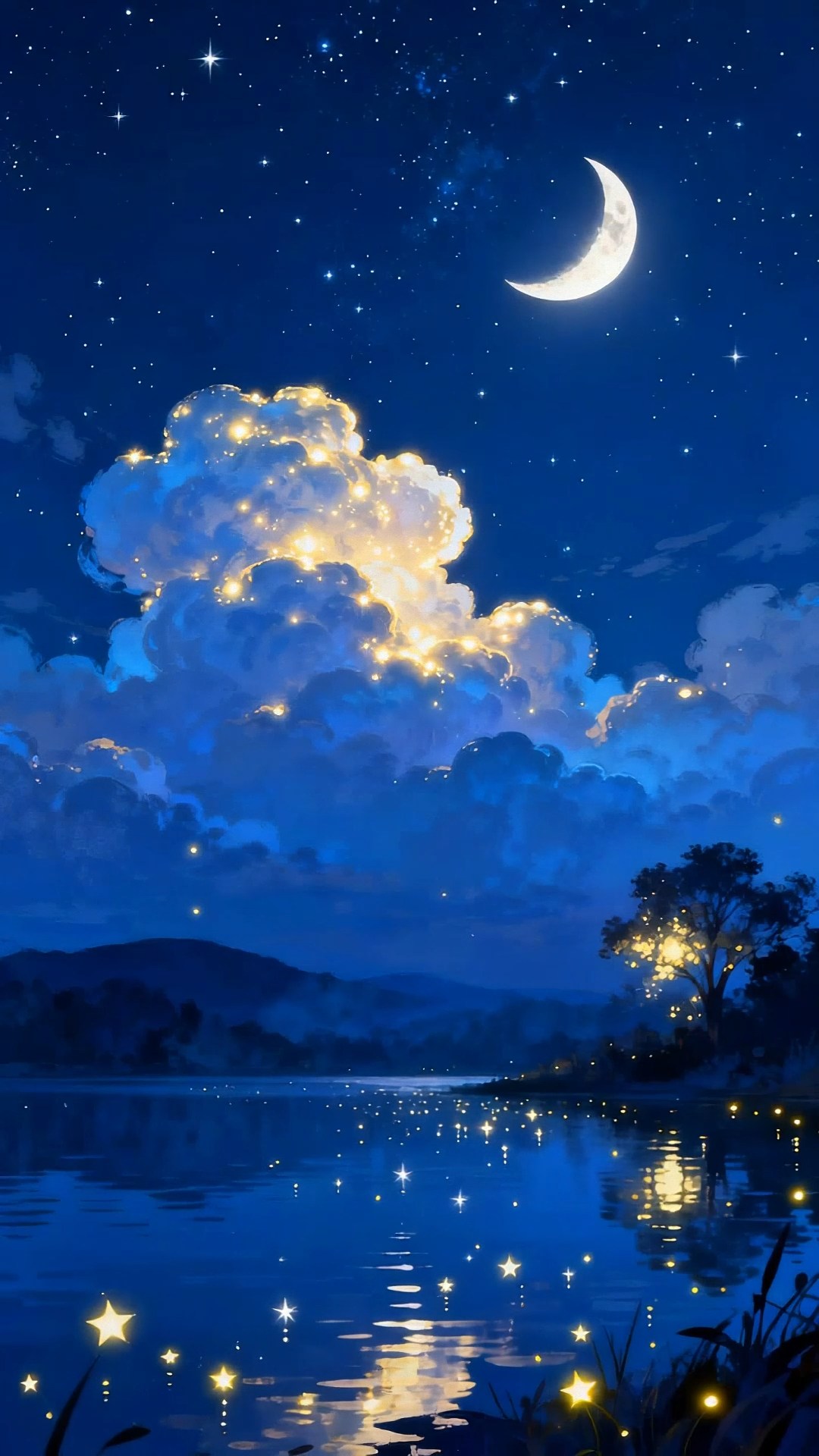 梦幻夜晚海景