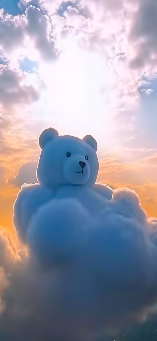 4K可愛的雲朵熊