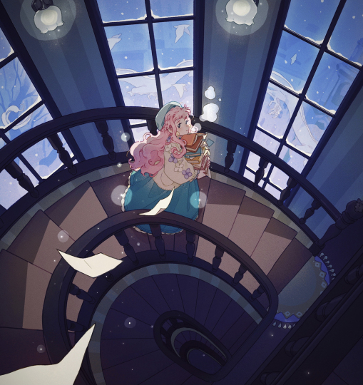 魔法学校的走廊(动漫静态壁纸) - 静态壁纸下载 - 元气壁纸