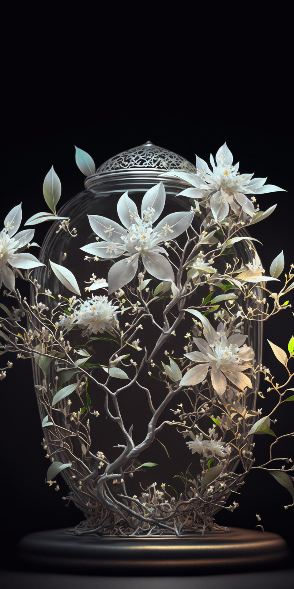 玻璃瓶与花