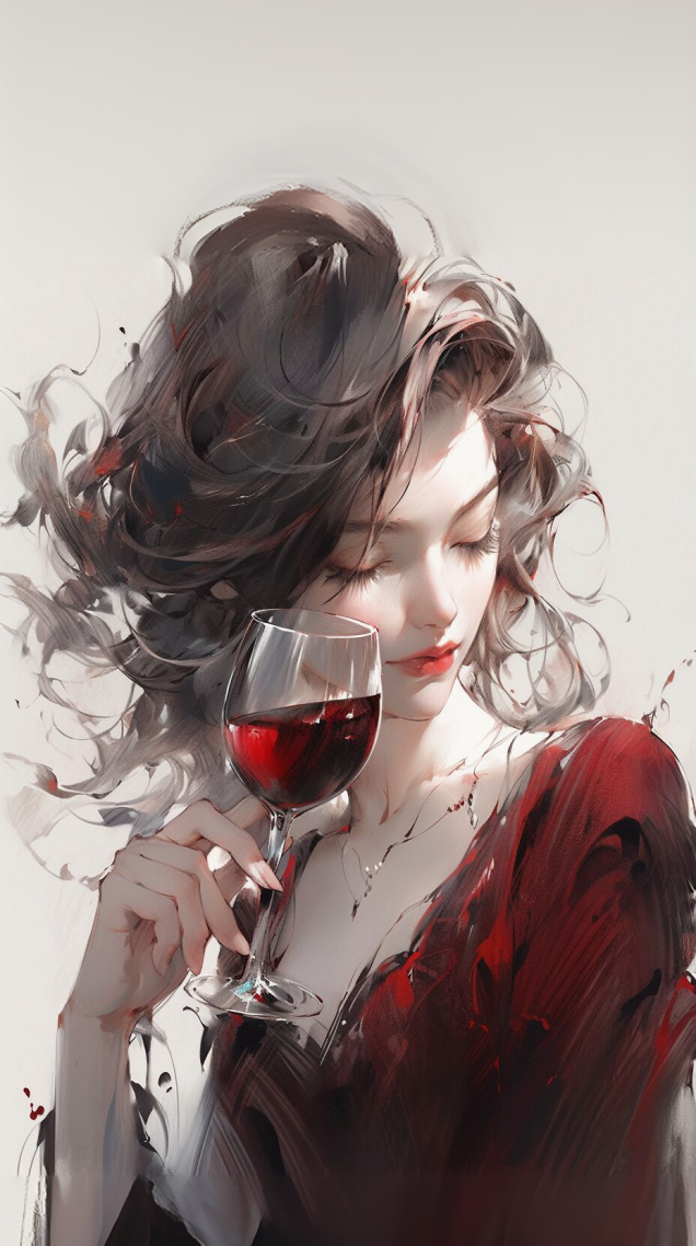 喝紅酒的女人