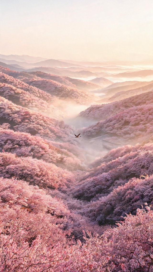 点景·大雁·樱花山谷