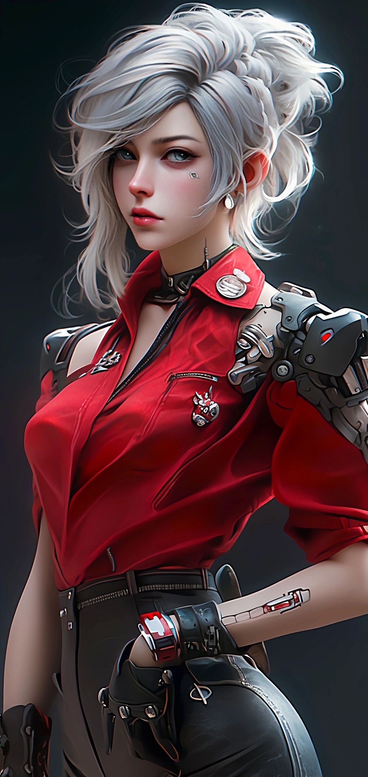 性感紅色白髮女神