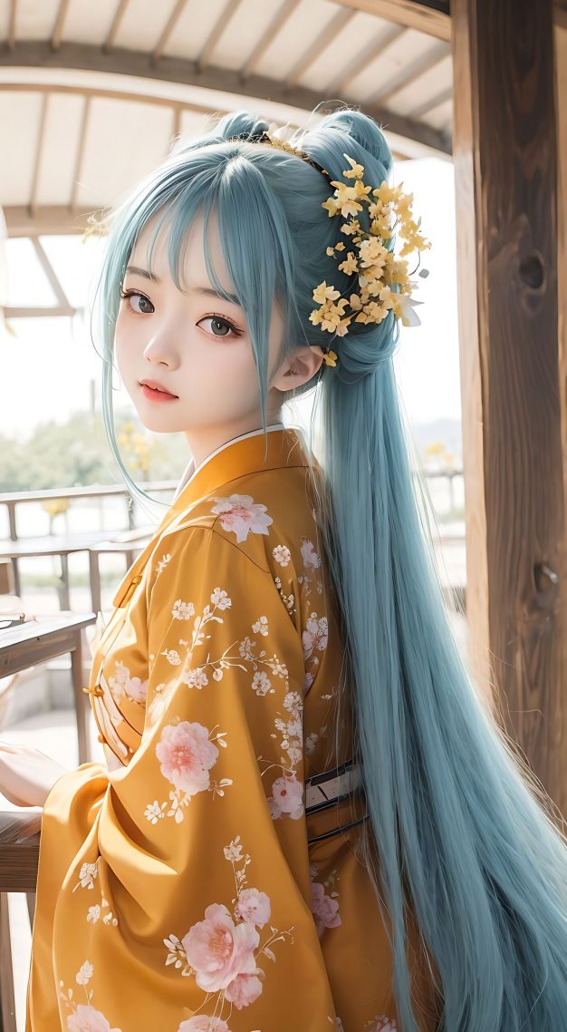 蓝发美女③