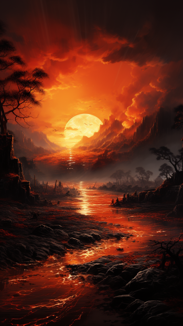 红色天空(风景手机静态壁纸) - 风景手机壁纸下载 - 元气壁纸