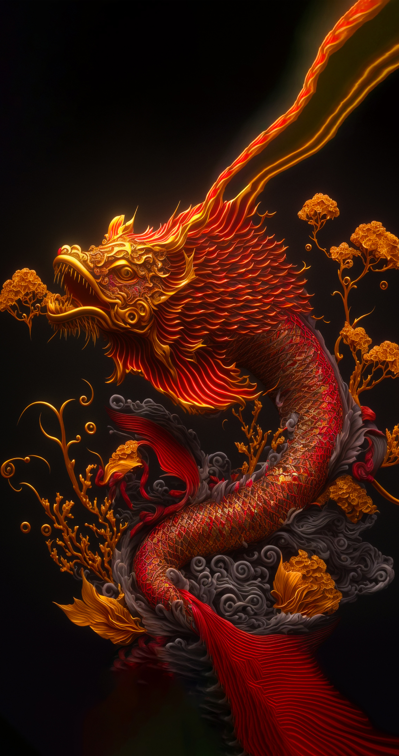 4K 錦鯉壁紙 好運錦鯉