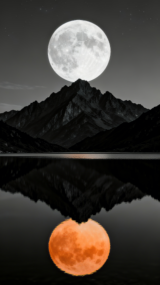 夜月倒影