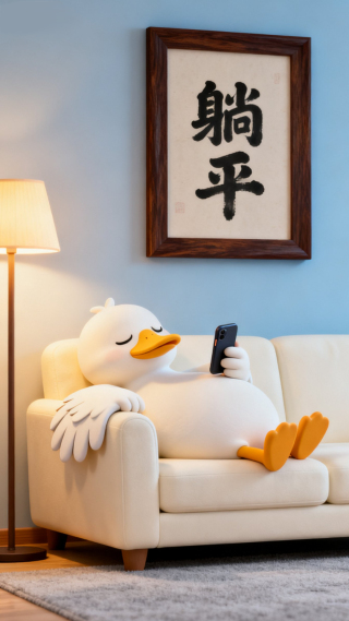 治愈解压躺平大白鸭