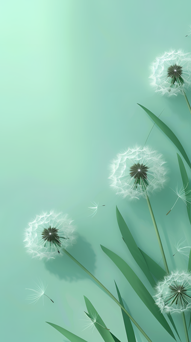 绿色护眼清新蒲公英