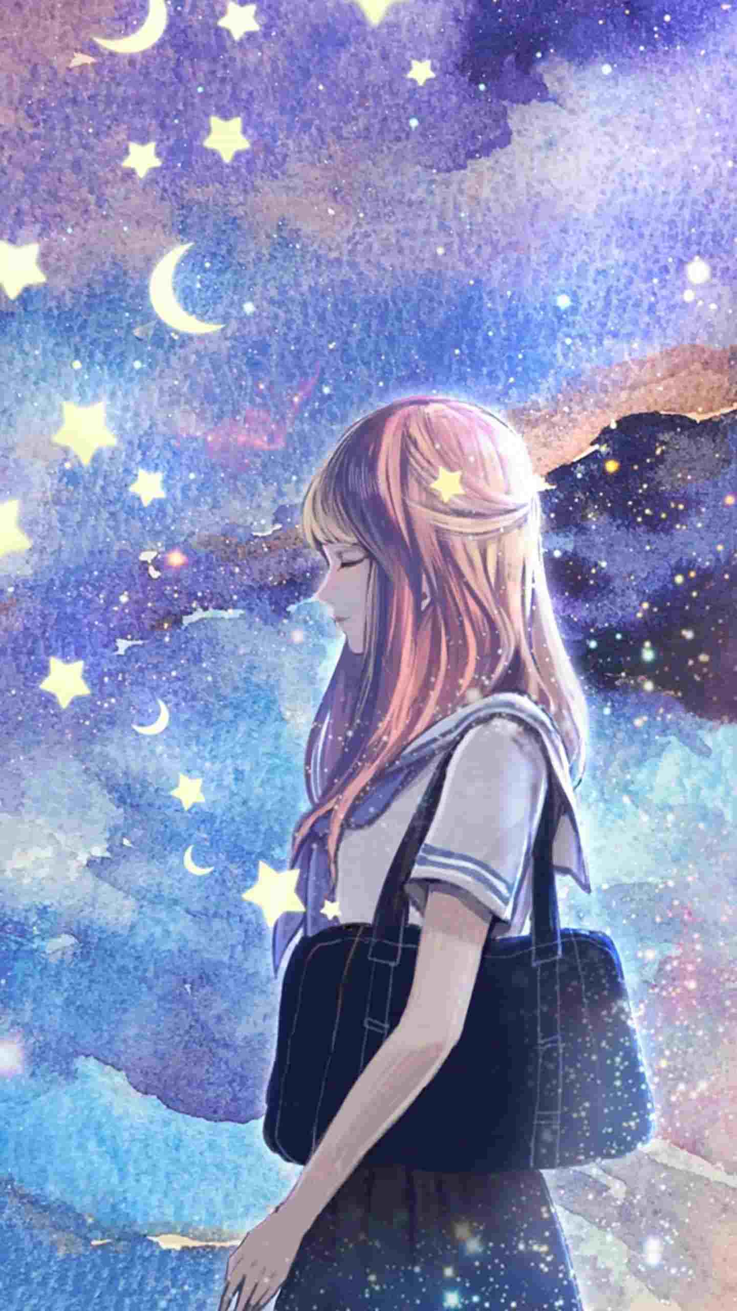 夜空下的人