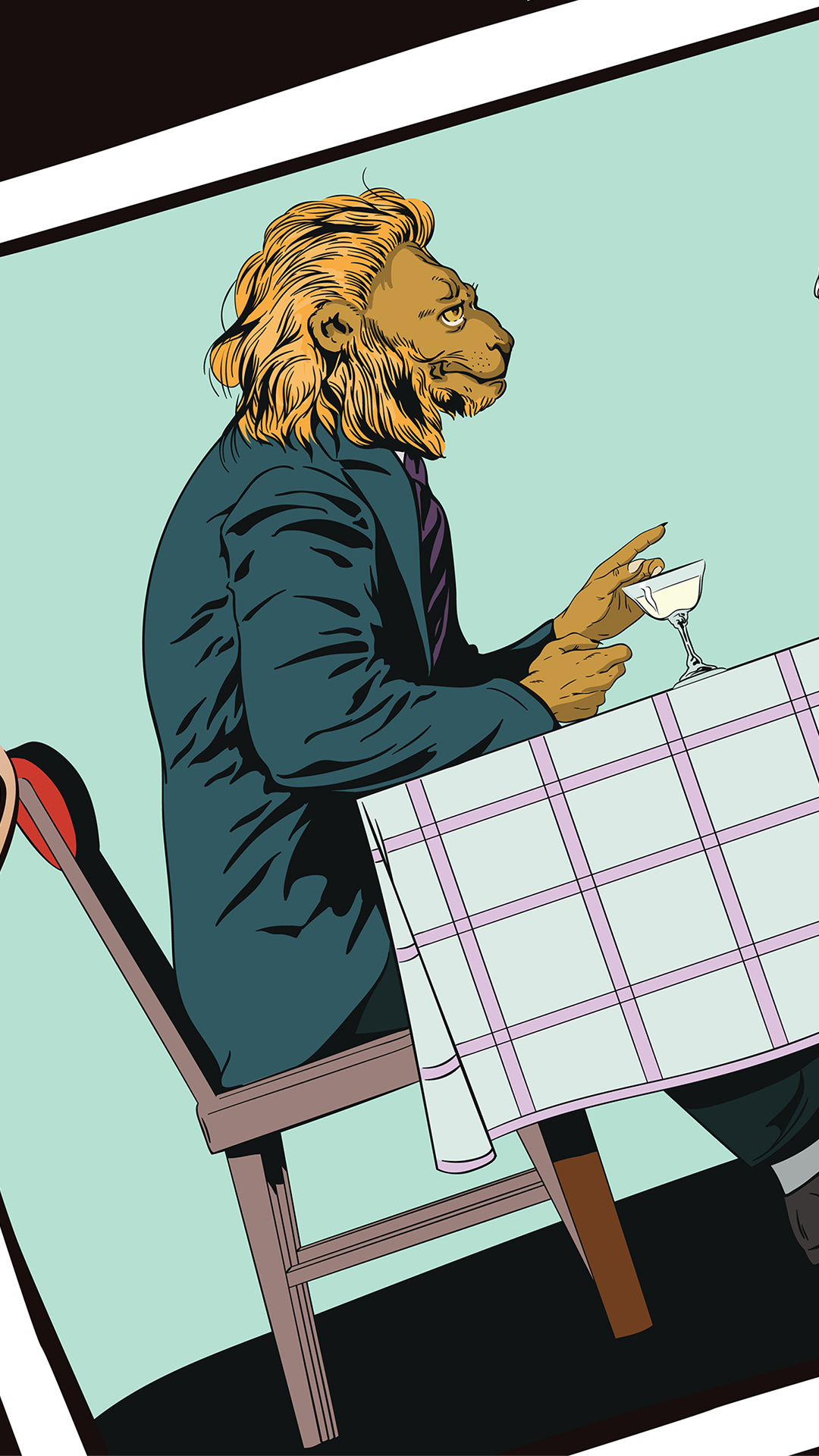 【獅子頭像的商務人士】