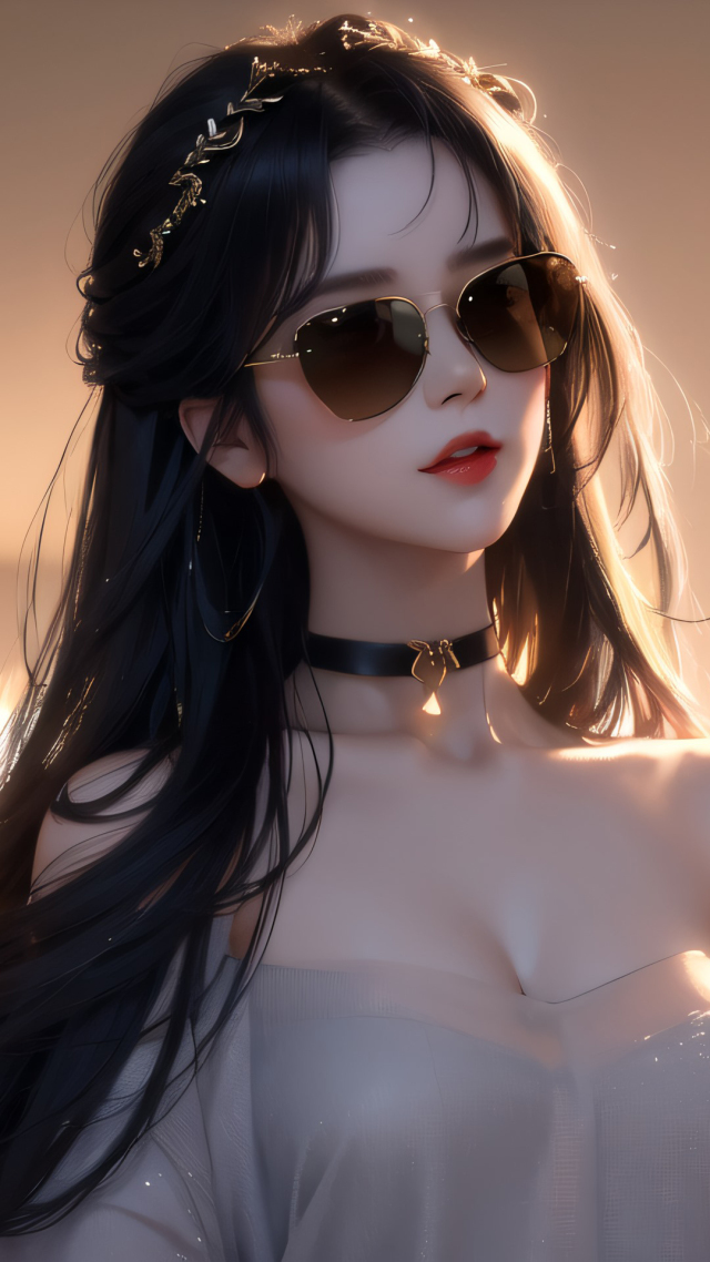 長發戴眼鏡女孩