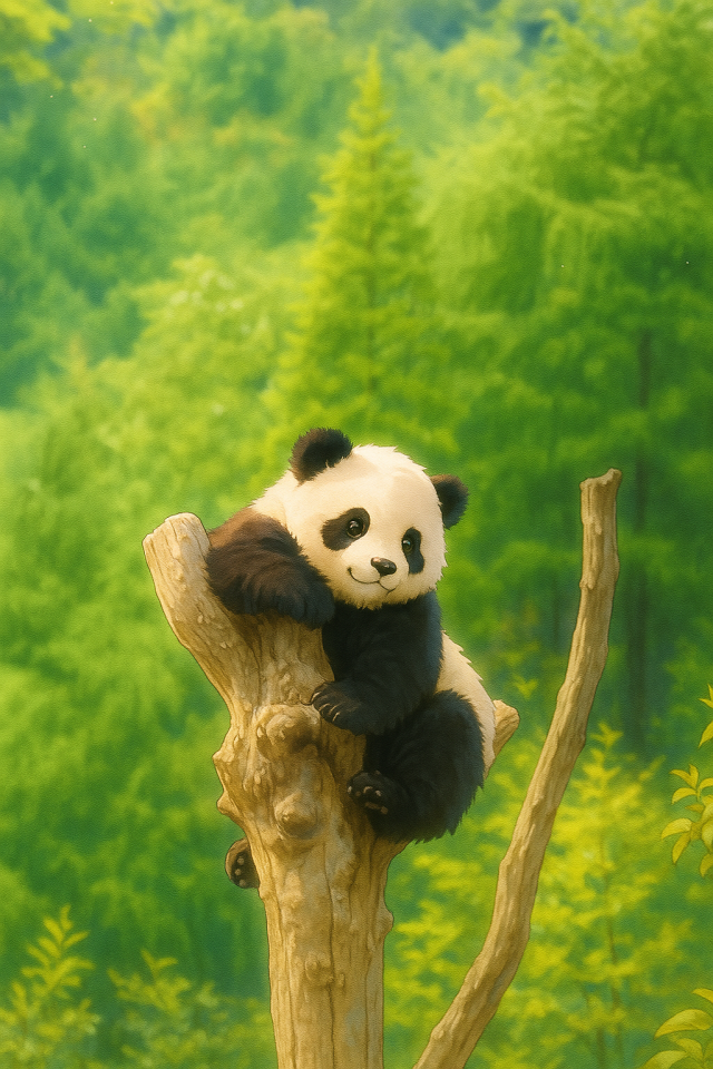 熊猫爬树