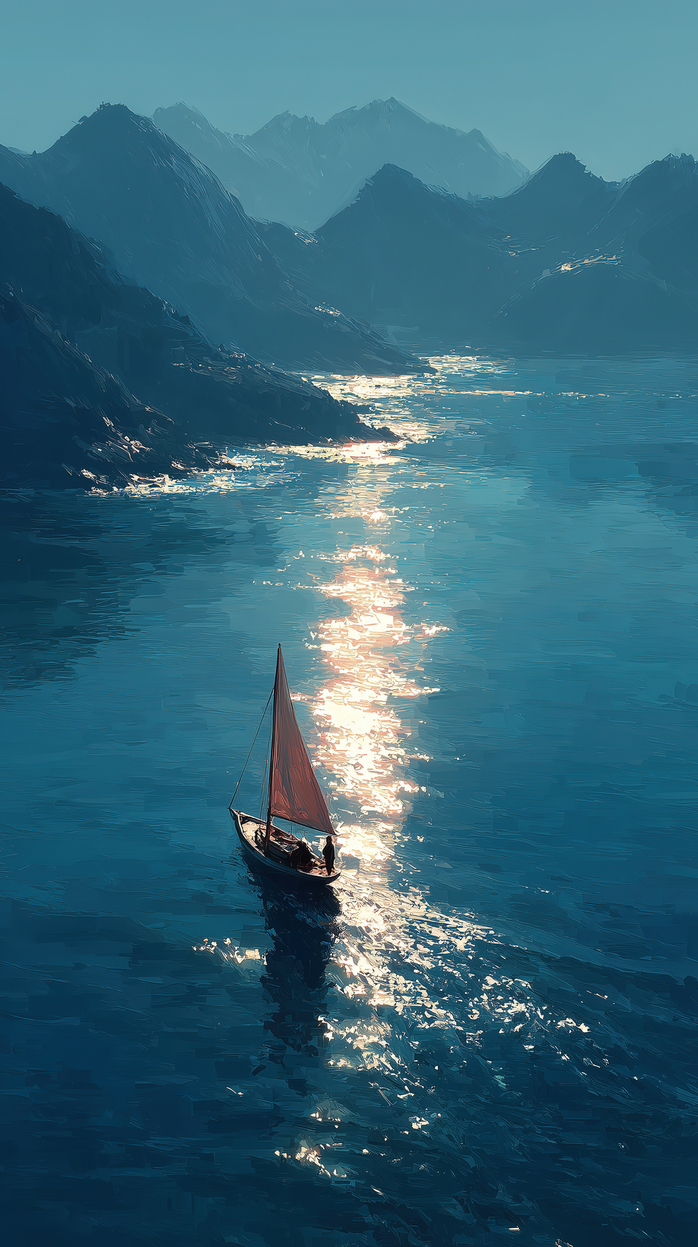 湖面小船