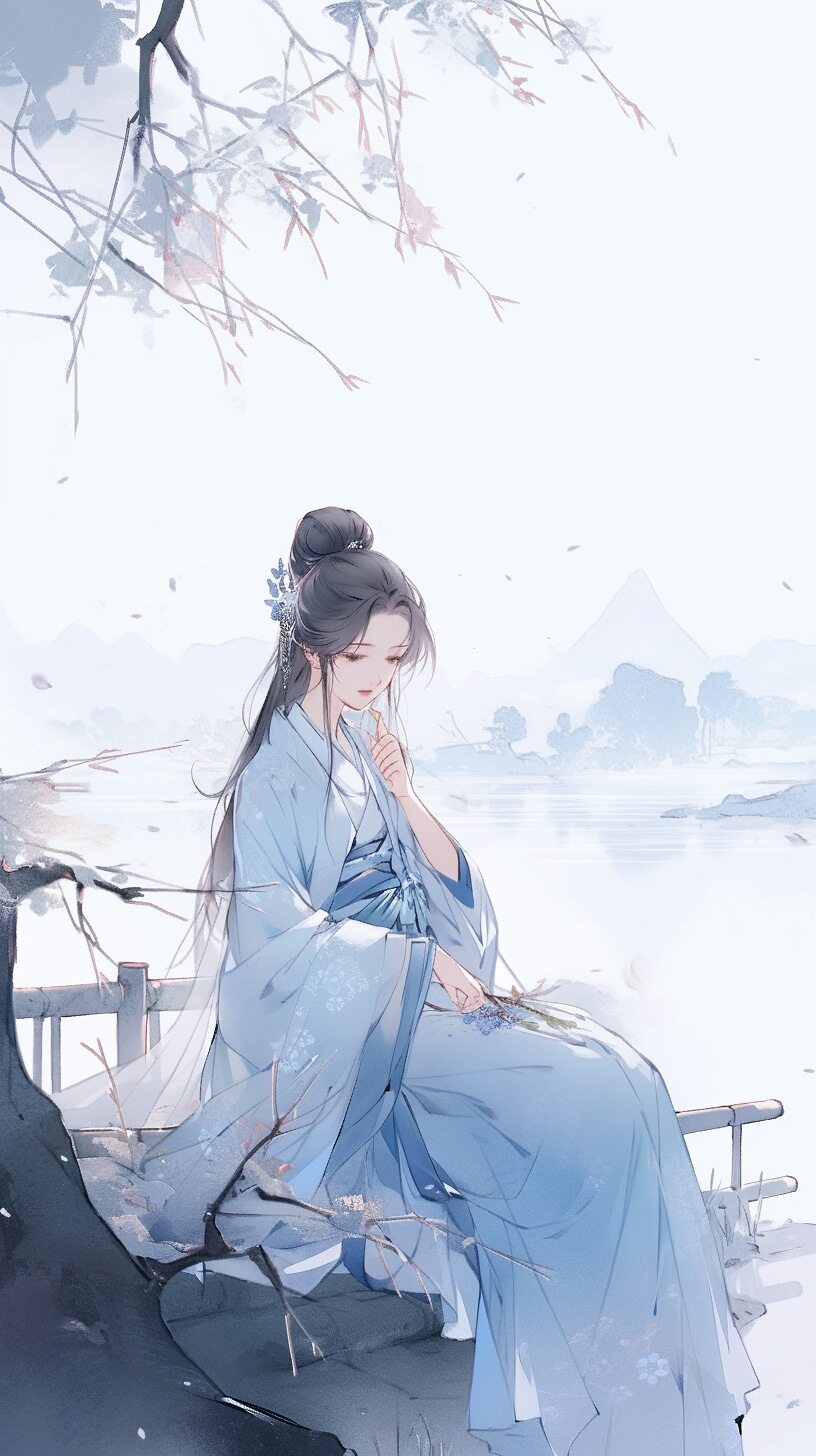青衣古風美女