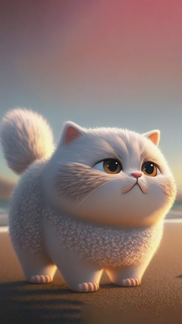 可爱小胖猫   4K