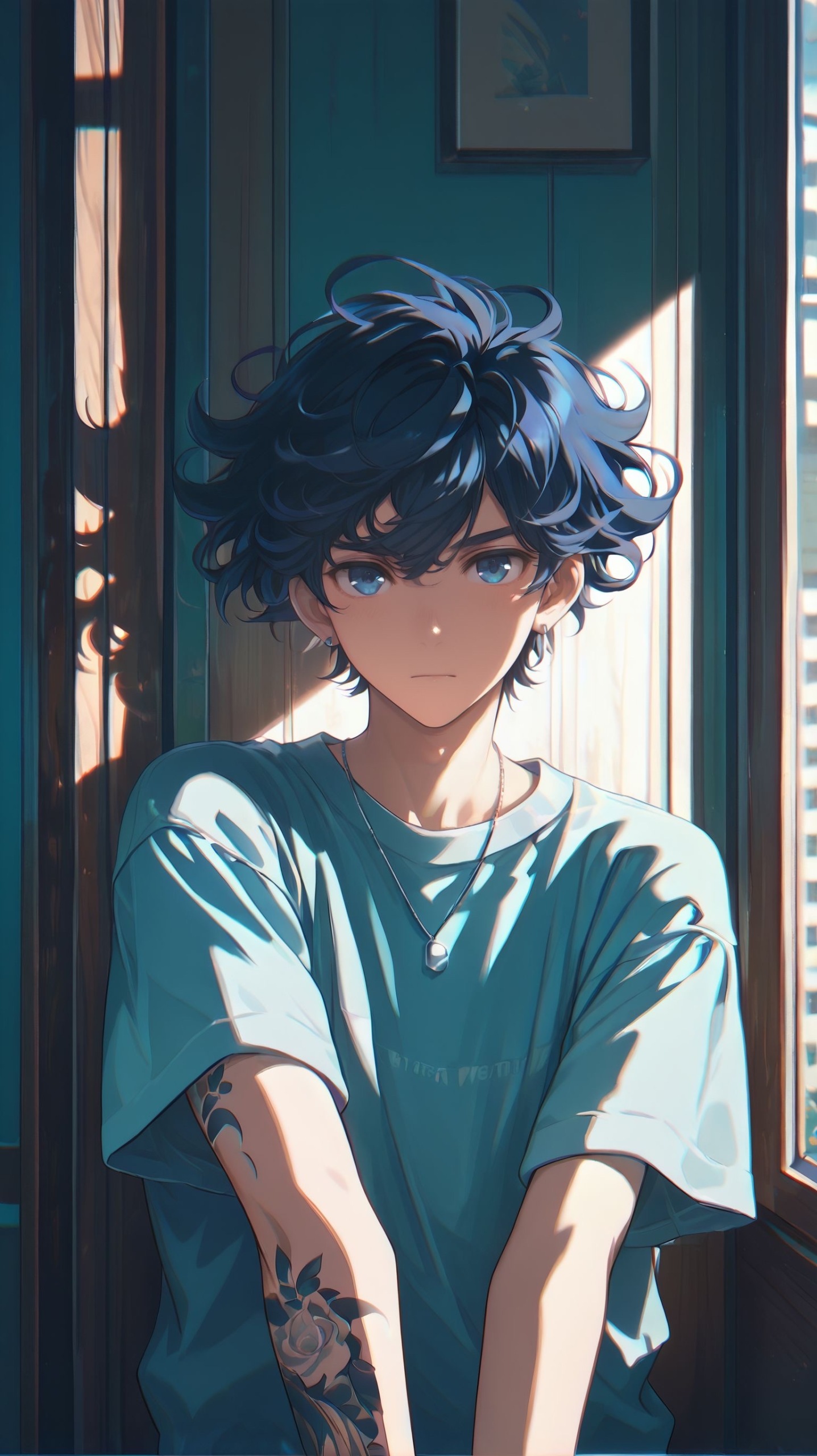 蓝发男孩