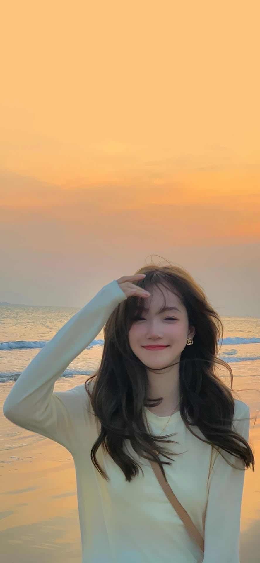 落日美女