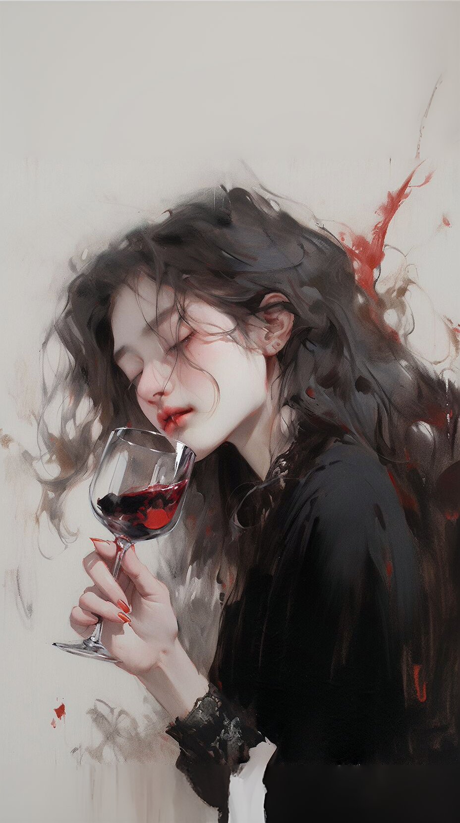 喝紅酒的女人