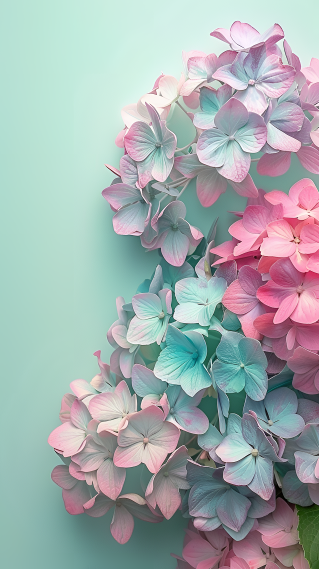 绿色护眼清新绣球花