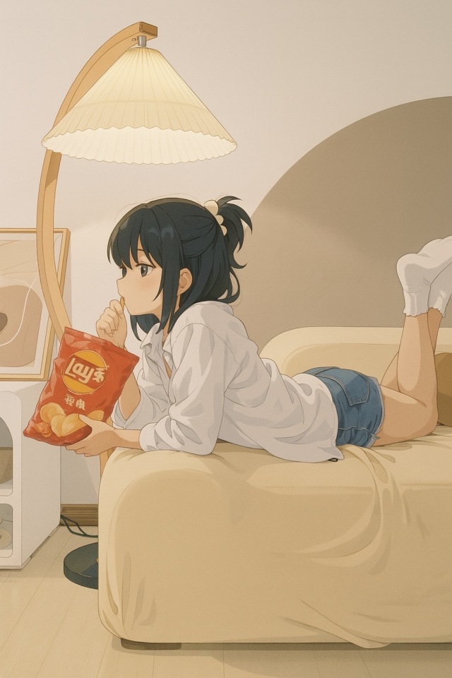 沙发吃草莓少女