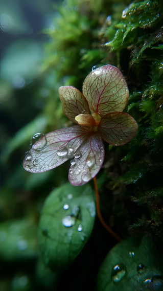 青苔上的绿植