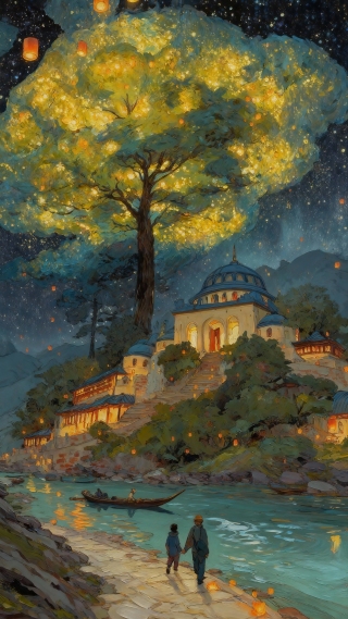 星夜树下的奇幻小镇