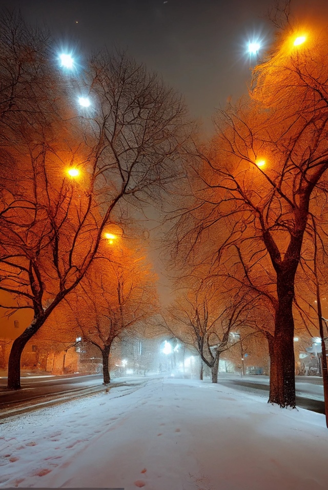 下雪街景