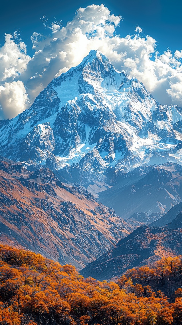 宏偉雪山山谷