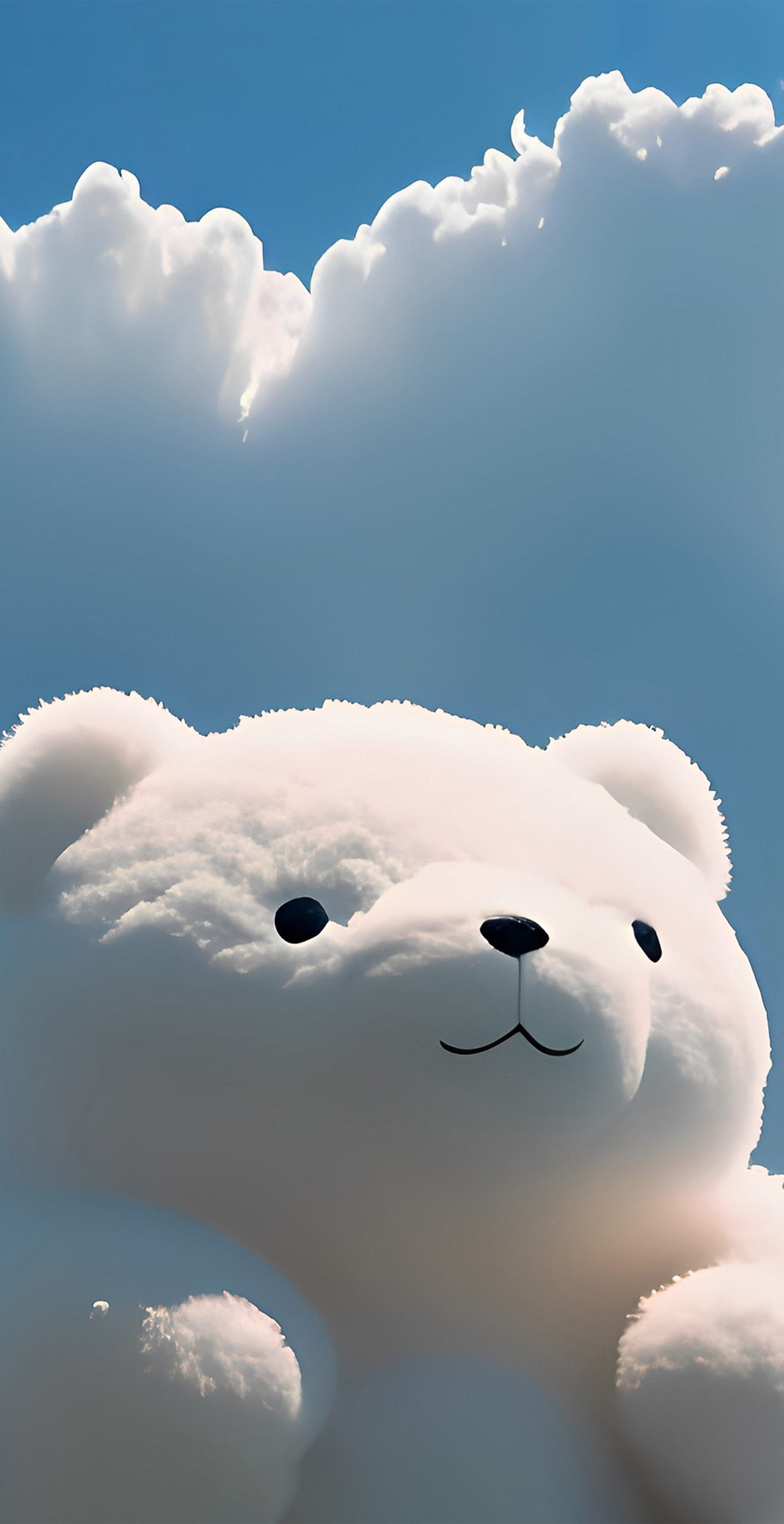 白色雲朵熊  4K