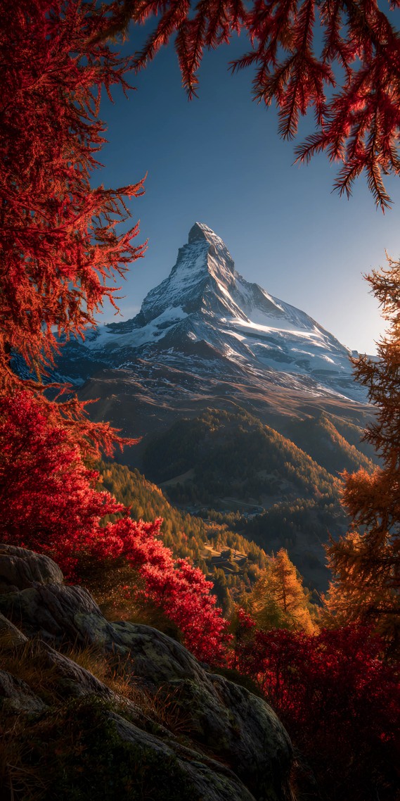 秋染马特洪峰