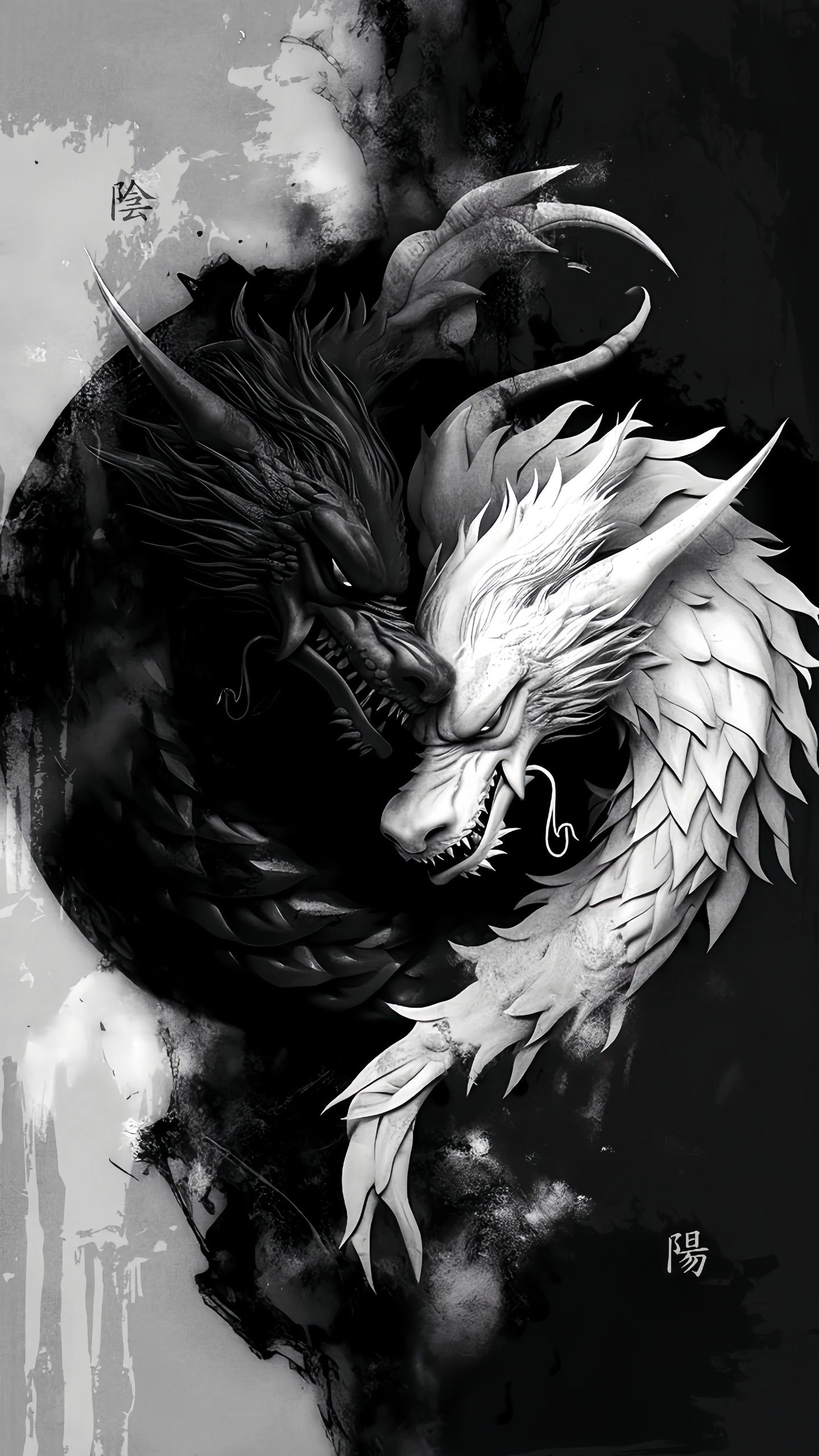 黑白八卦神龍圖