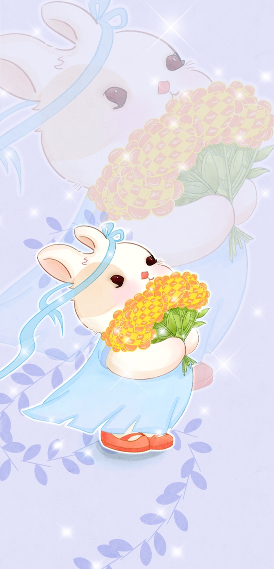 抱花小兔