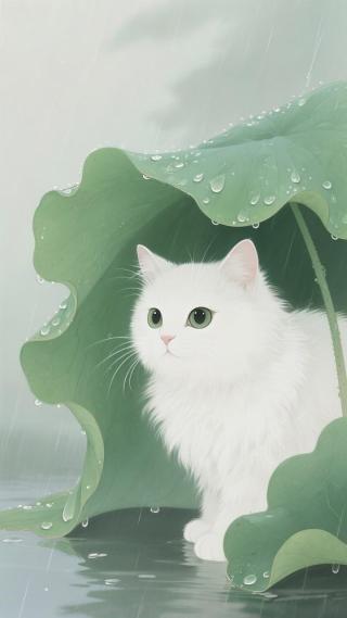 雨中小白