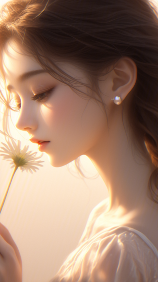 阳光鲜花美女