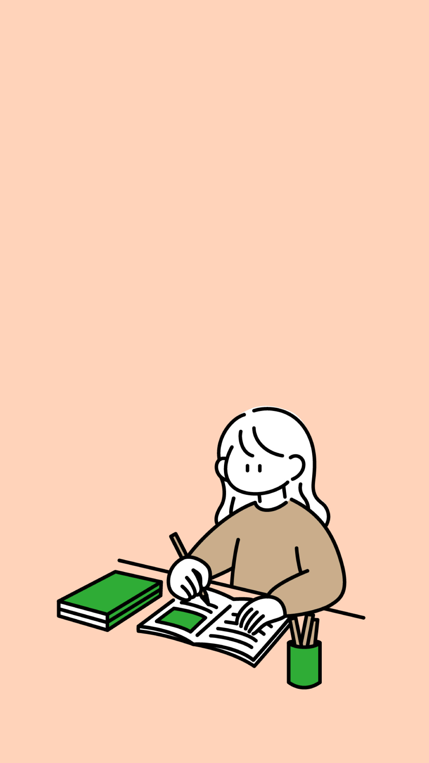 可愛女孩學習