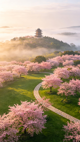 樱山晨塔