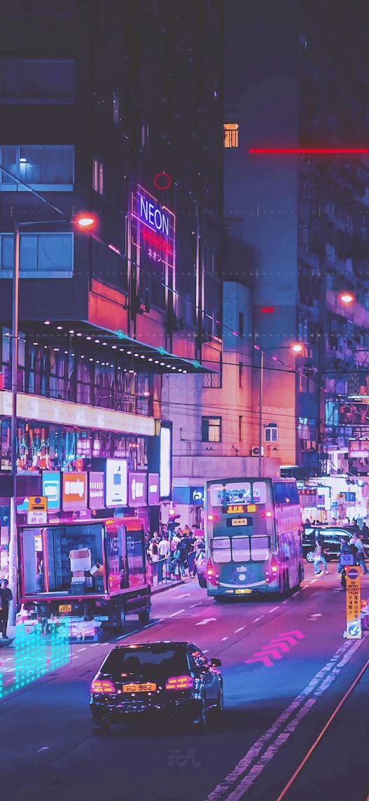 手機屏幕圖片壁紙賽博朋克街頭