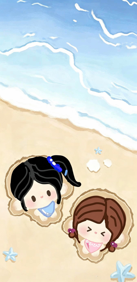 沙滩简笔画