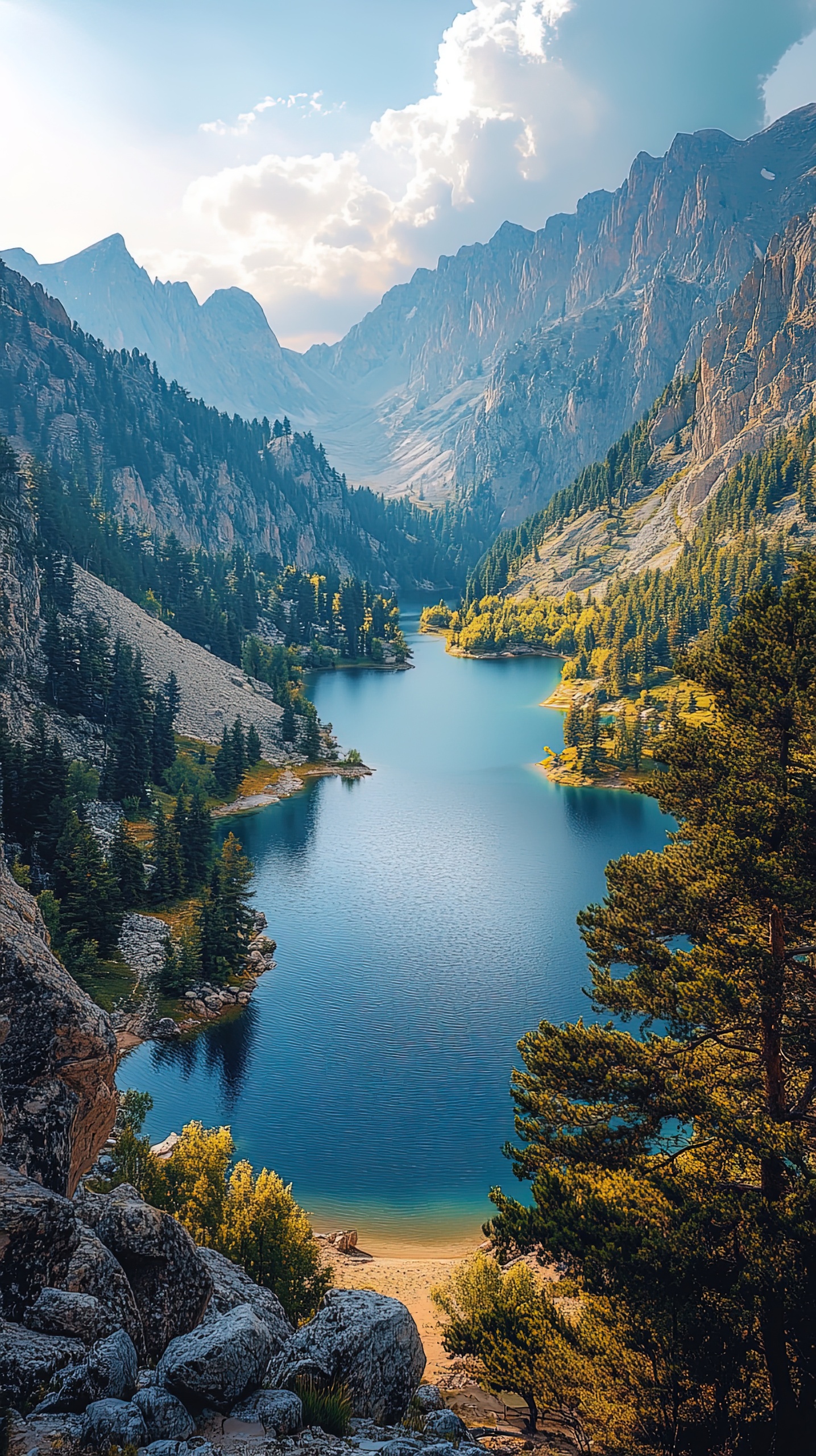 高山山谷河流