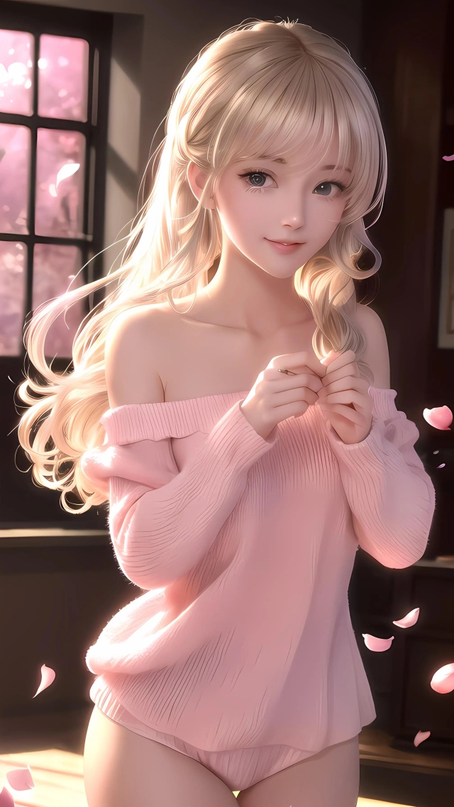 粉色毛衣