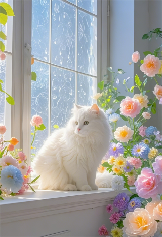 窗台上的小猫