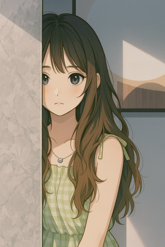 害羞少女(动漫手机静态壁纸)