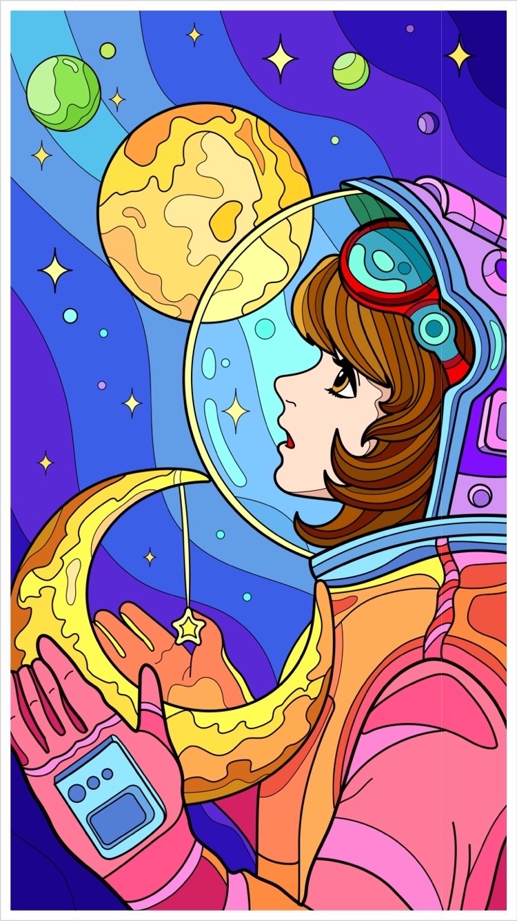 外太空之少女仰望