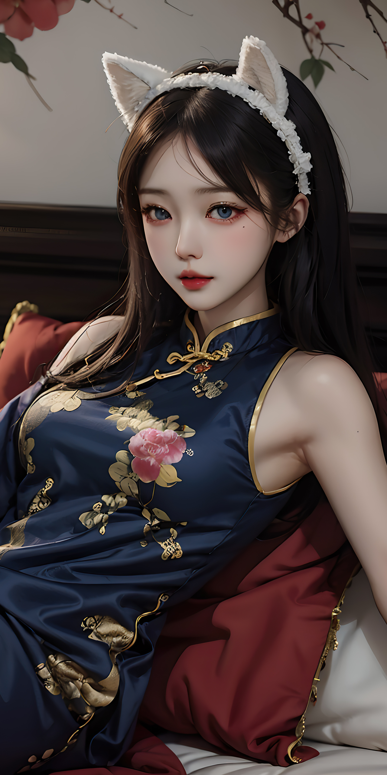 民國藍色旗袍蘿莉美少女