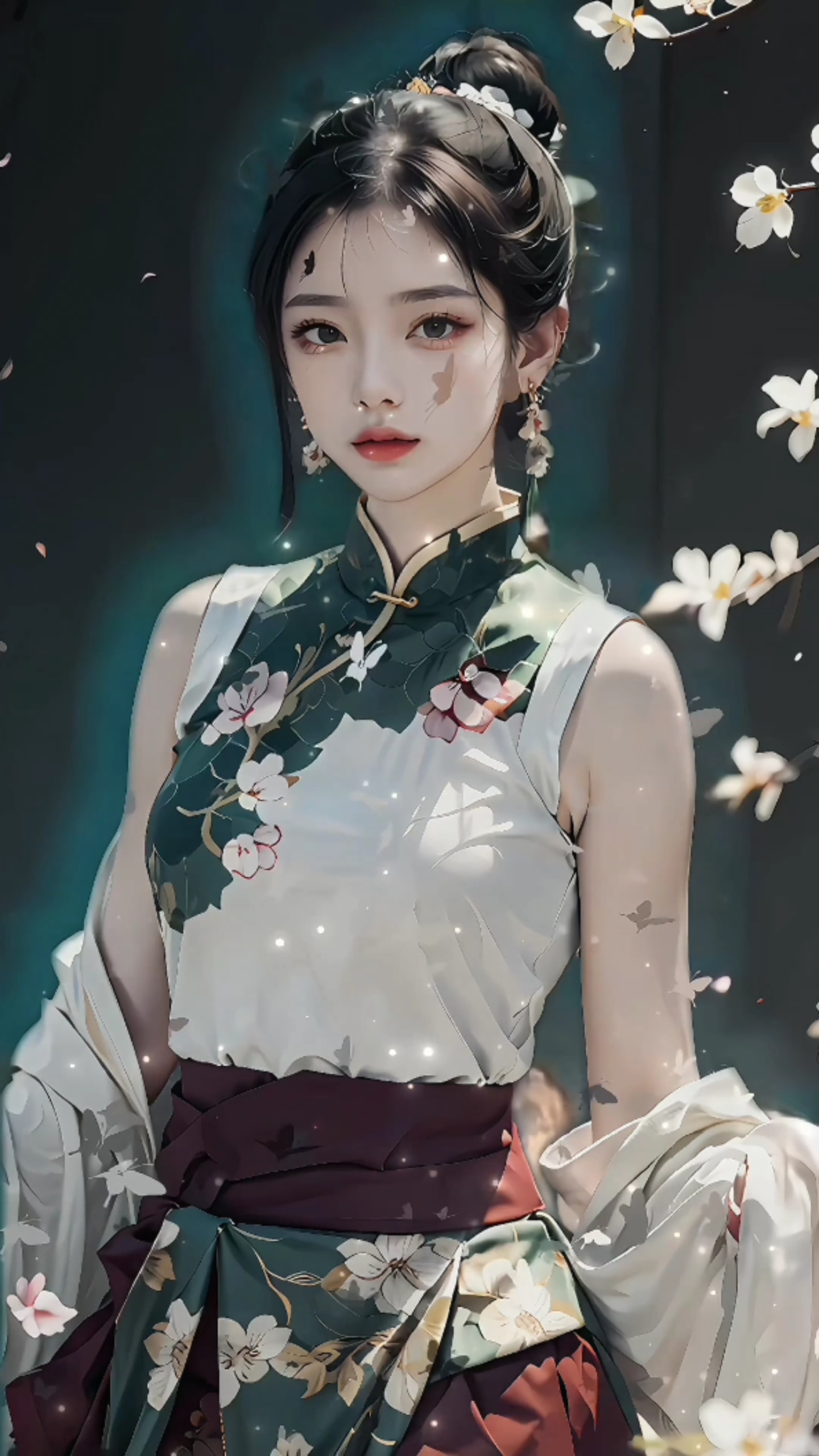 美女變蝴蝶4k壁紙
