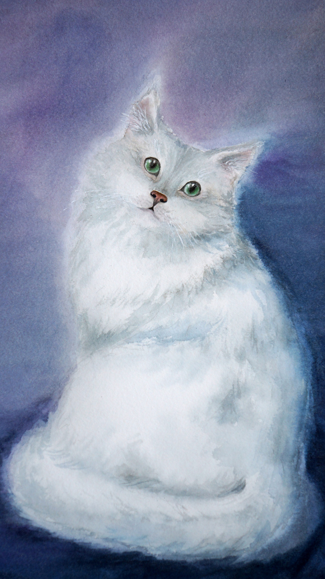 微信聊天背景#猫咪插画 艺术 (1)